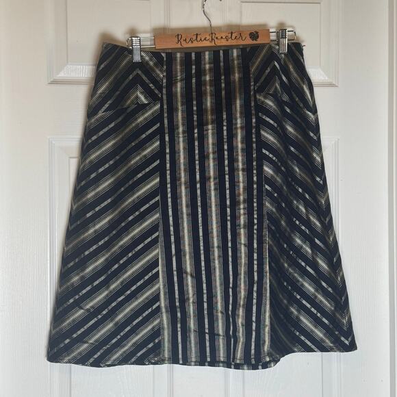 Ann Taylor LOFT Navy & Metallic A-Line Skirt Size 12 Lightweight Summer Chic - Picture 8 of 8